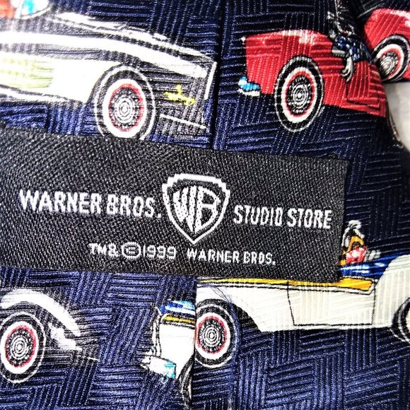 Looney Tunes Navy Blue Vintage 1999 Silk Necktie - Picture 4 of 6